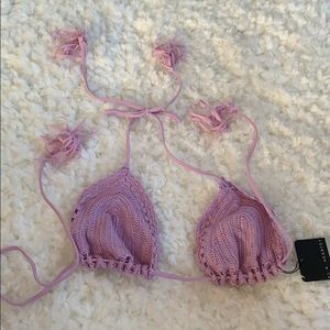 LA Hearts Crochet Bikini Top